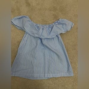 striped off the shoulder top